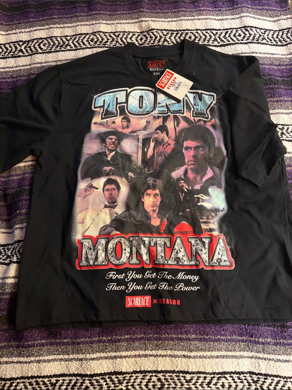 Tony Montana Black Long-Sleeve Graphic Tee